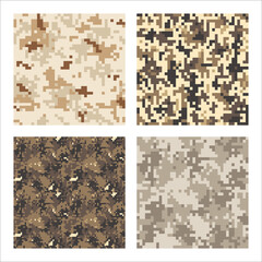 Wall Mural - Camouflage military pixel