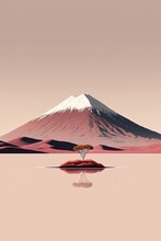 Chile Minimalist Landscape, Latin America, Illustration Made With Generative AI 