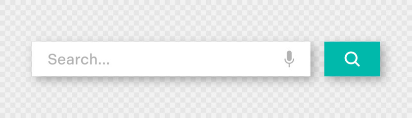 Search bar template. Internet browser engine with search box, address bar and text field. UI design, website interface element with web icons and push button. Vector illustration