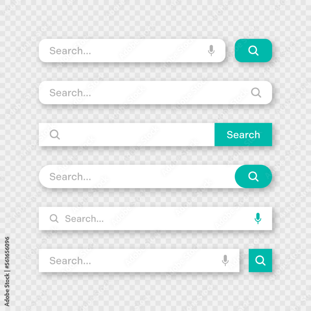 Various search bar templates. Internet browser engine with search box ...