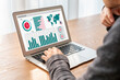 Leinwandbild Motiv Business data dashboard provide modish business intelligence analytic for marketing strategy planning