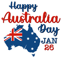 Wall Mural - Happy Australia Day Banner Design