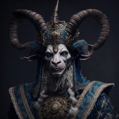 Canvas Print - Portrait of the goat king