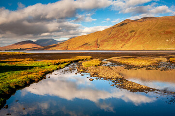 Wall Mural - Scenic view from Leenane at the head of Killary harbour