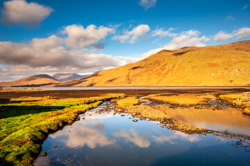 Wall Mural - Scenic view from Leenane at the head of Killary harbour