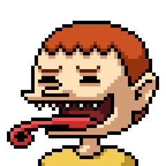 Poster - pixel art funny boy liar