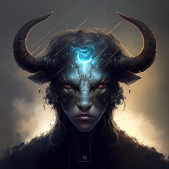 Wall Mural - taurus sign, sign, taurus, bull, cosmos, 3d, generated by ai