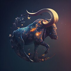 Wall Mural - taurus sign, sign, taurus, bull, cosmos, 3d, generated by ai