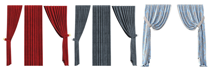curtain isolated on a transparent background, 3D illustration, cg render

