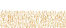 Wheat Field. Vector Line. Editable Outline Stroke. Design Wrapper Of Bakery.