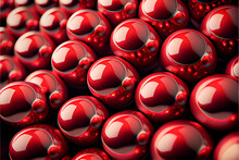 Background And Red Shiny Balls Are Beautiful Abstraction Spheres, Similar To Futuristic Caviar Ai Generated