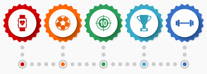 Aufkleber - Sport vector icons, competition flat design web badges collection, business infographic template