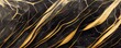 Abstract black golden grunge marble texture background. Generative AI