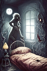 Wall Mural - Phobias - Monsters in the bedroom or under the bed