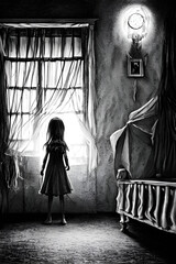 Wall Mural - Phobias - Monsters in the bedroom or under the bed