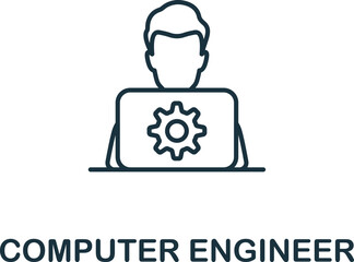 Computer Engineer icon. Monochrome simple Project Planning icon for templates, web design and infographics