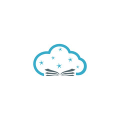 Poster - Book cloud silhouette logo icon isolated on white background