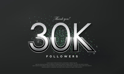 Silver metallic thank you so much for 30K followers, luxurious and elegant design.