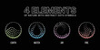 © ananaline - 4 elements of nature with abstracr dots symbols style earth water air and fire on black background vector design