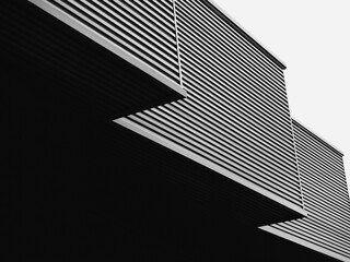 black steel building facade architecture details