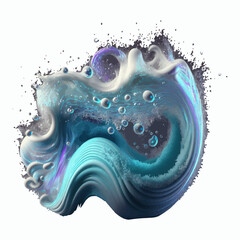 Fototapete - Clean detergent wave and soap swirl, light effect with bubbles and sparkles shine. Isolated on background. Cartoon vector illustration