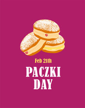 Paczki Day Banner On Purple Background