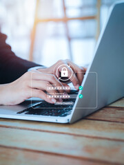 reset password concept. lock icon, security code showing on change password page while business pers