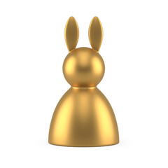 Wall Mural - Golden premium Easter bunny bauble minimalist statuette holiday gift realistic 3d icon