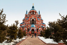 View Of The Church Of The Kazan Icon Of The Mother Of God In Irkutsk In Winter. Russia