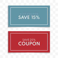 Wall Mural - coupon discount. vector gift voucher isolated.