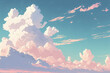Leinwandbild Motiv Pastel color of sky background. Illustration graphic design generative ai.