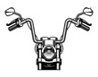 Vector illustration of a motorcycle handlebar on a white background