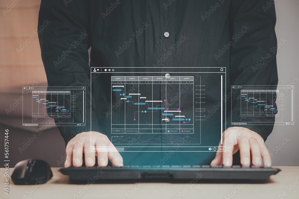 Analyst working with computer in Business Analytics and Data Management ...
