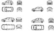 © TSANI - collection of vector sketches of citycar illustrations for small families