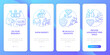 © IMG visuals icons - Supporting gender identity blue gradient onboarding mobile app screen. Walkthrough 4 steps graphic instructions with linear concepts. UI, UX, GUI template. Myriad Pro-Bold, Regular fonts used