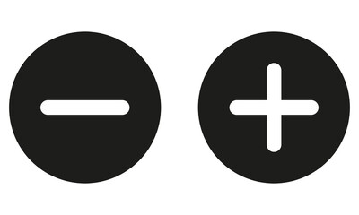 plus and minus signs vector icons set