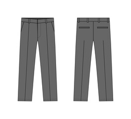 Sticker - Suit  pants vector template illustration | gray