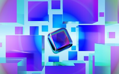 Wall Mural - abstract background with squares