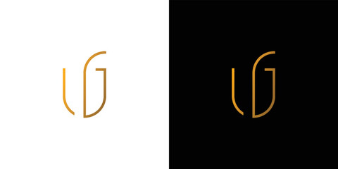 Canvas Print - Modern and luxurious UG letter initial logo design