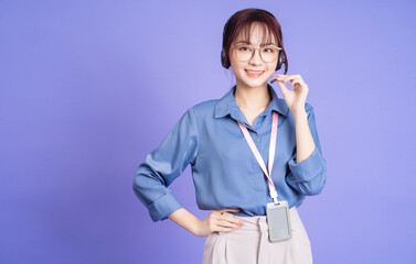 Sticker - Image of young Asian woman customer service