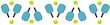  Panorama Pattern pickleball ball and paddle on a white background..