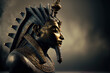 Egyptian god memento in isolation against a gloomy background. Generative AI