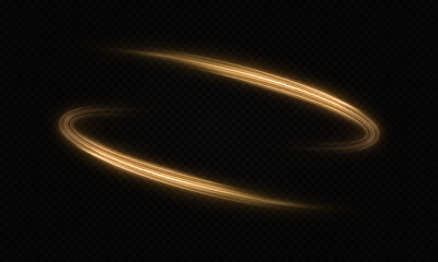 Wall Mural - magic golden banner. sparkle dust particles. glowing circle trail. luxury shiny wave of blue particl