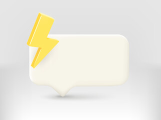 Aufkleber - Web informer with 3d thunderbolt and copy space. vector illustration