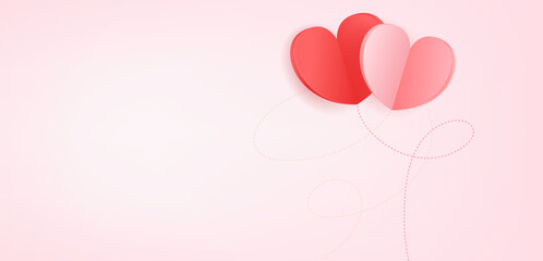 Poster - Happy Valentines Day Greeting card template with copy space