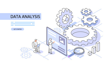 Web design and tuning Isometric Concept. Use for web page, banner, infographics. Flat illustration editable line.