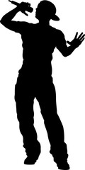 Poster - Singer Pop Country or Rock Star Silhouette