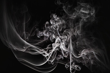 Wall Mural - Black background with smoke. Generative AI