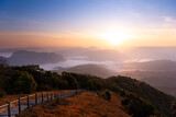 Fototapeta Góry - Mountian range landscape look from view point of Pui Ko Mountain