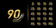 Set of premium anniversary logotype. Golden anniversary celebration emblem design for company profile, leaflet, magazine, brochure, web, banner, invitation or greeting card.